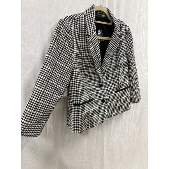 NWT Express Black and White Checkered Jacket size 12 - Picture 2 of 5